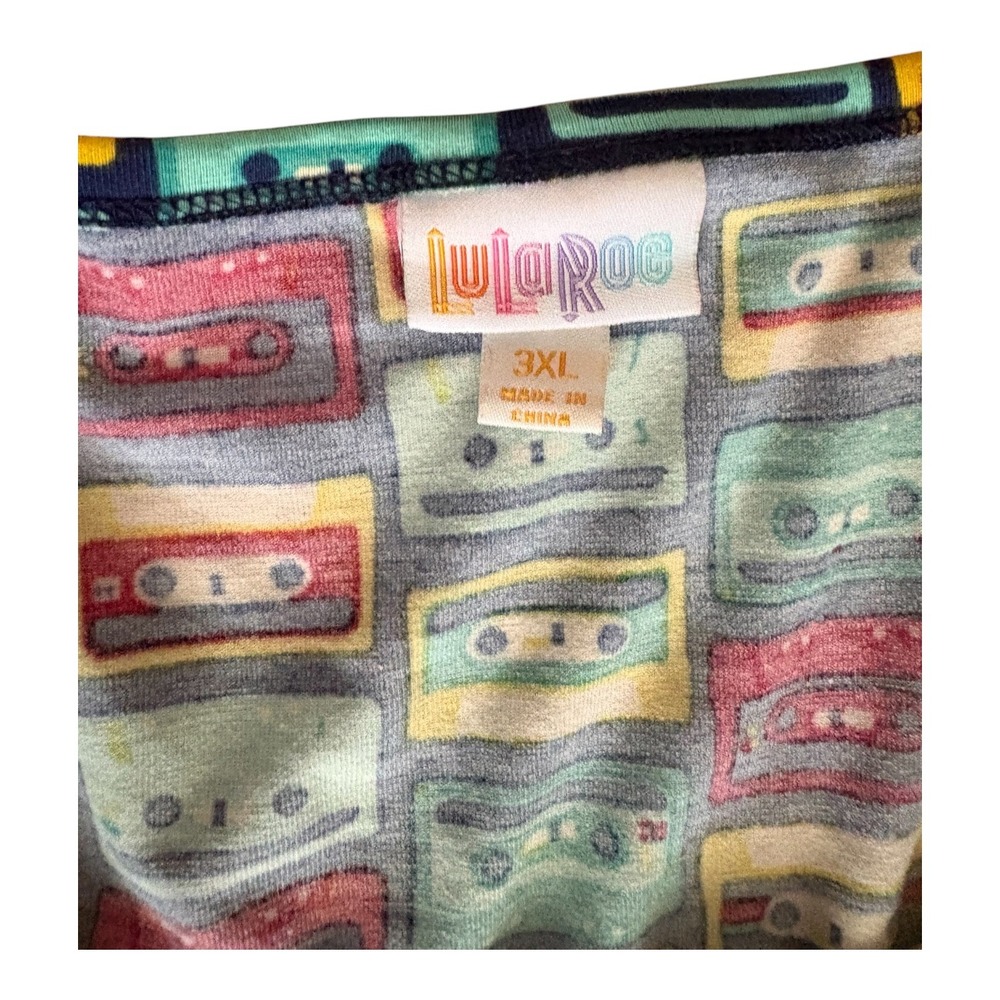 LuLaRoe Nicole Cassette Tape Print Dress Womens 3XL Retro 80s 90s Skater Multi - Picture 7 of 8
